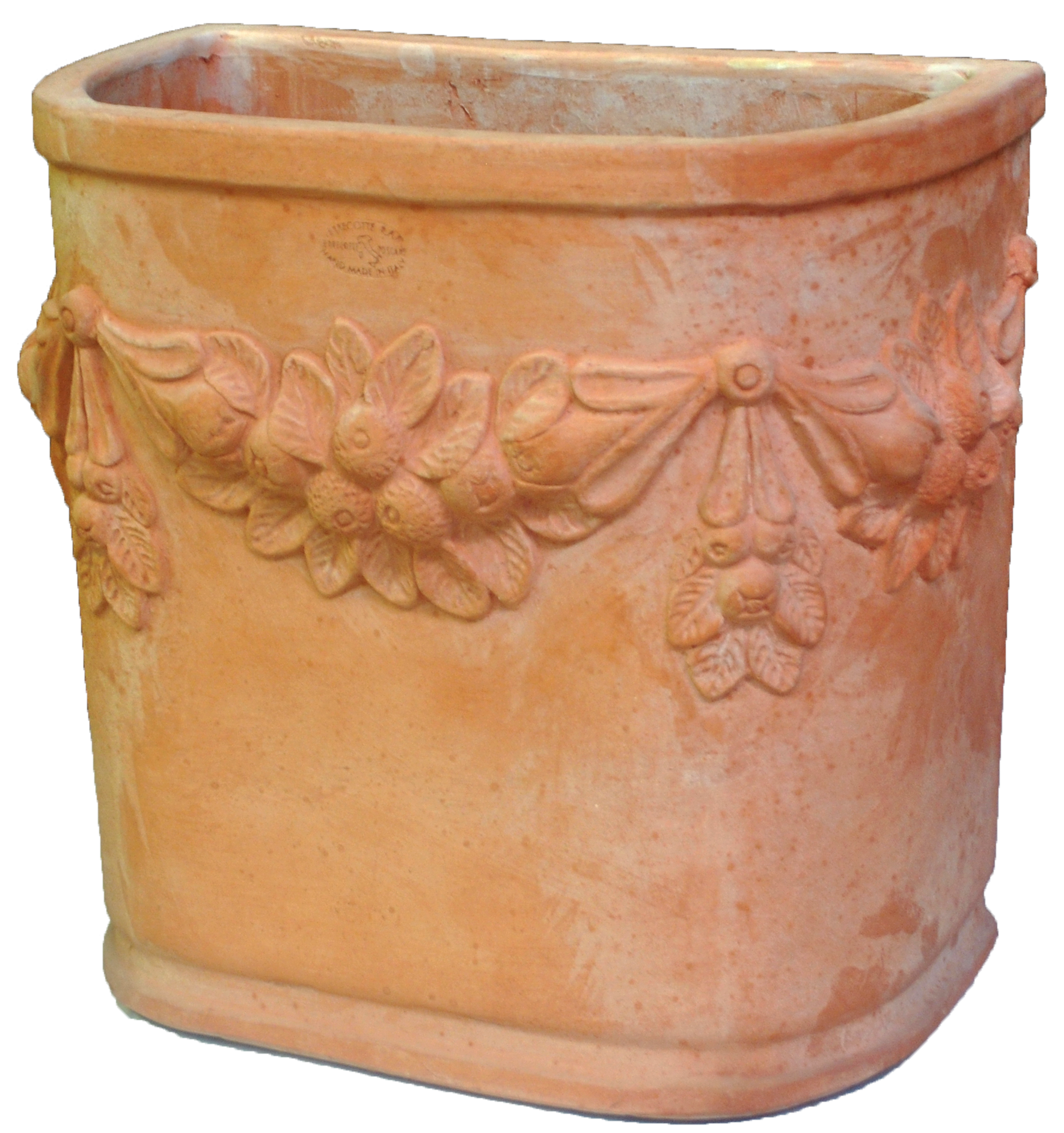 Handmade frostresistant Italian terracotta pottery-Semicherchio